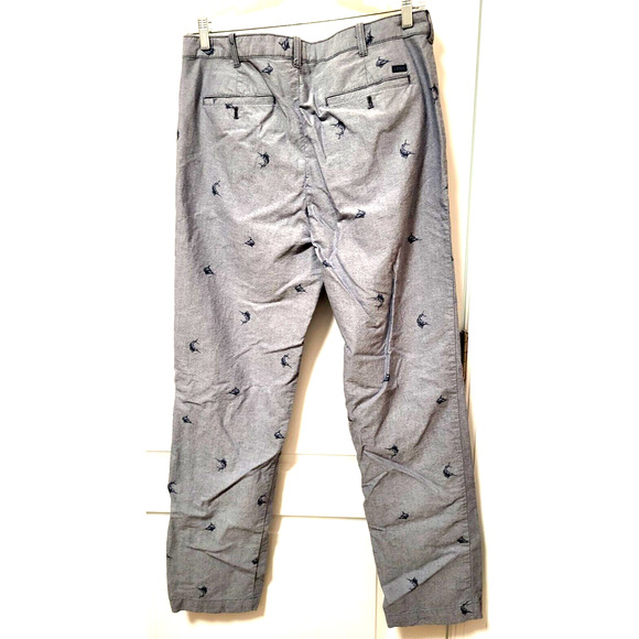IZOD Blue Marlin Mens Pants Straight Leg Chino 34x34 Beach Life - Picture 4 of 8